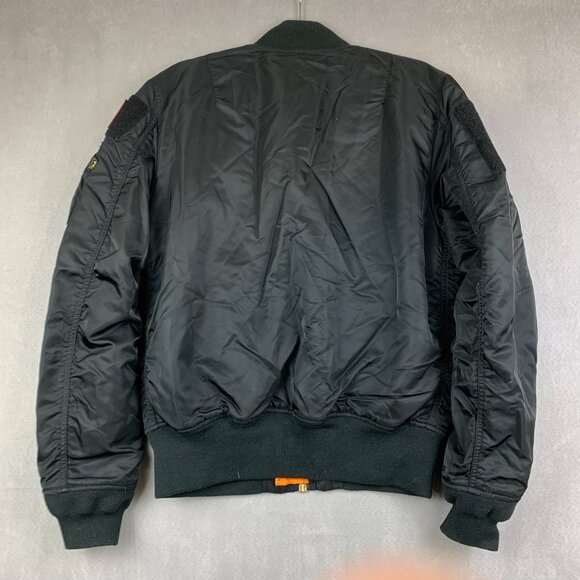 Alpha Industries Mens MA-1 Heritage Bomber Jacket Medium Slim Fit Black Full Zip - Picture 14 of 14